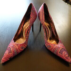 Carlos Santana Purple Paisley Heels Womens Size 6 - Like New